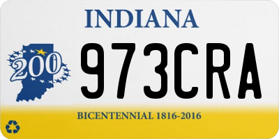 IN license plate 973CRA