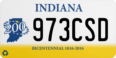 IN license plate 973CSD