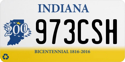 IN license plate 973CSH