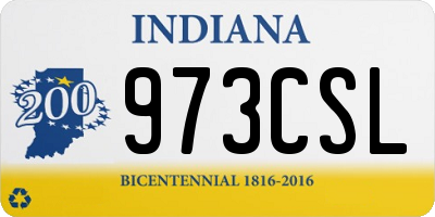 IN license plate 973CSL