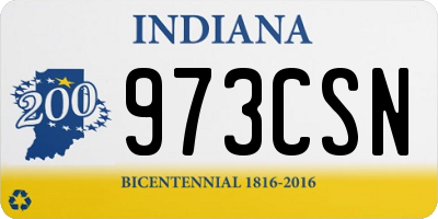 IN license plate 973CSN