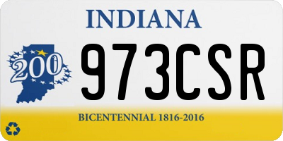 IN license plate 973CSR