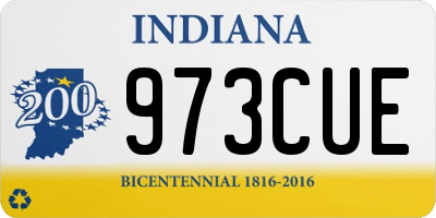 IN license plate 973CUE