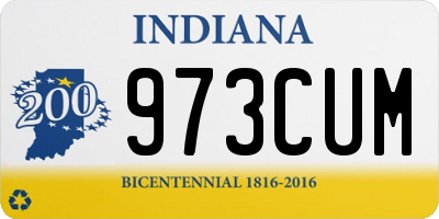 IN license plate 973CUM