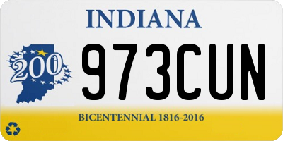 IN license plate 973CUN