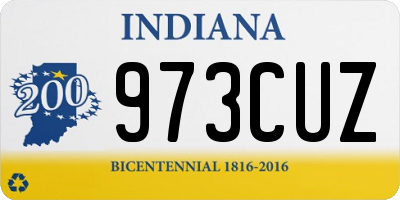 IN license plate 973CUZ