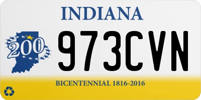 IN license plate 973CVN