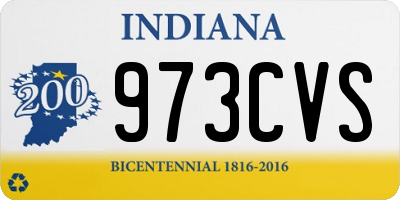 IN license plate 973CVS