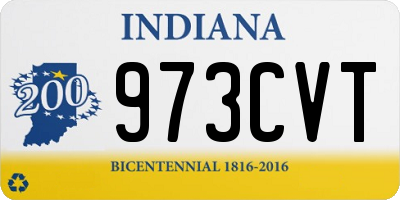 IN license plate 973CVT