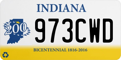 IN license plate 973CWD