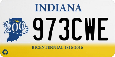 IN license plate 973CWE