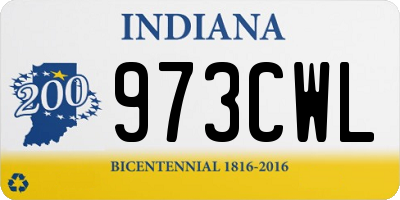 IN license plate 973CWL