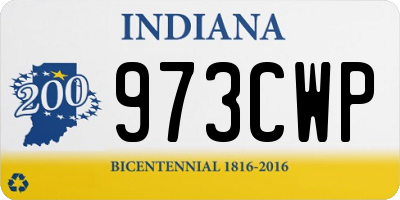 IN license plate 973CWP