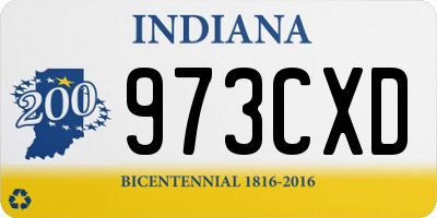 IN license plate 973CXD