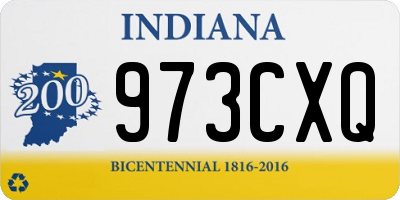 IN license plate 973CXQ