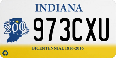 IN license plate 973CXU