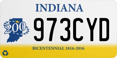 IN license plate 973CYD