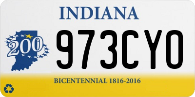 IN license plate 973CYO