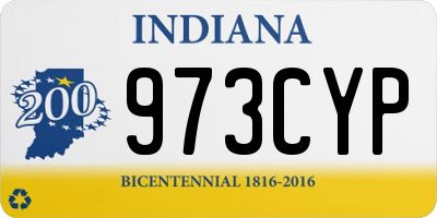 IN license plate 973CYP