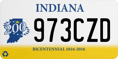 IN license plate 973CZD
