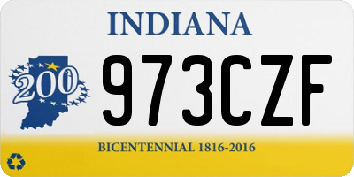 IN license plate 973CZF