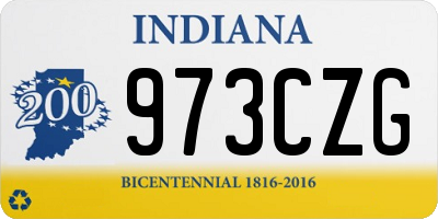 IN license plate 973CZG