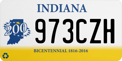 IN license plate 973CZH