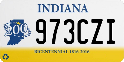 IN license plate 973CZI