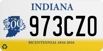 IN license plate 973CZO