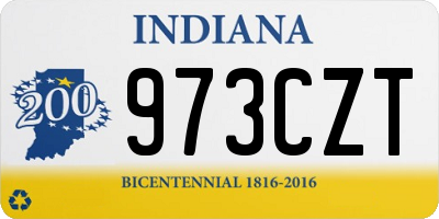 IN license plate 973CZT