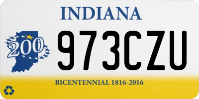 IN license plate 973CZU