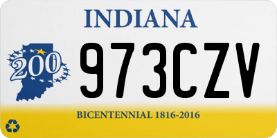 IN license plate 973CZV