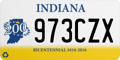 IN license plate 973CZX