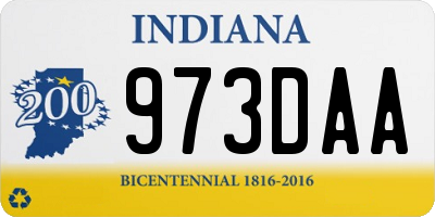 IN license plate 973DAA