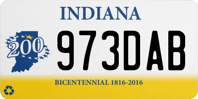 IN license plate 973DAB
