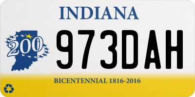 IN license plate 973DAH