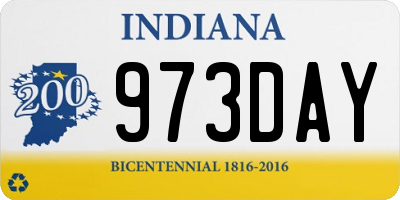 IN license plate 973DAY