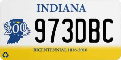 IN license plate 973DBC