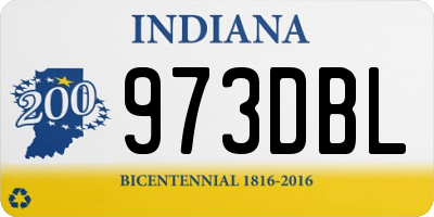 IN license plate 973DBL
