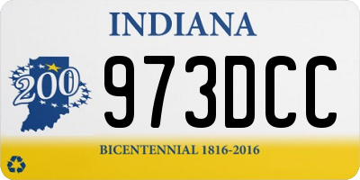 IN license plate 973DCC