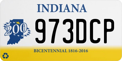 IN license plate 973DCP