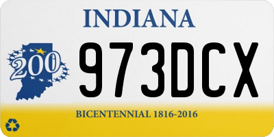 IN license plate 973DCX