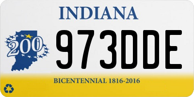 IN license plate 973DDE