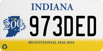 IN license plate 973DED