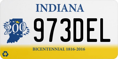 IN license plate 973DEL