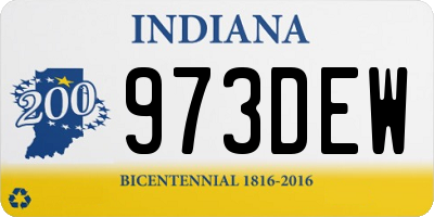 IN license plate 973DEW