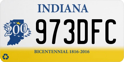 IN license plate 973DFC