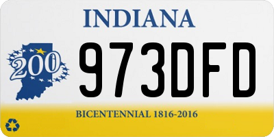 IN license plate 973DFD