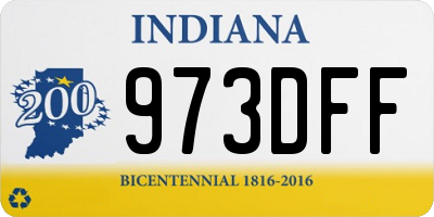IN license plate 973DFF
