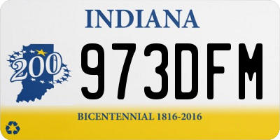 IN license plate 973DFM